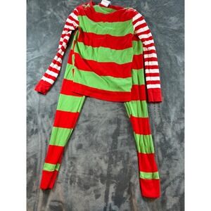 WonderShop At Target Kids Red Green Striped Pajamas Sleepwear Size 12
